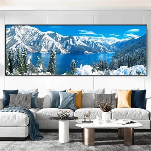 Kit Complet 5D Diamond Painting Paysage Enneigé 70x140cm L-10877 pour Évacuer le Stress par le DIY