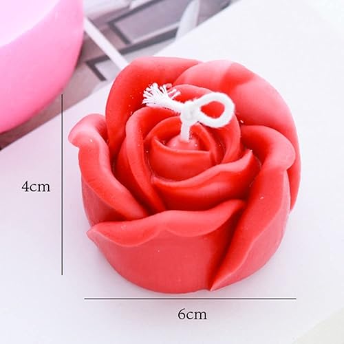 Miniatura 5 de 3D Rose Jabón Vela Cera Derretir Silicona Molde Chocolate Mousse Cake Molde Decoración Resina Flor Aroma Yeso Moldes