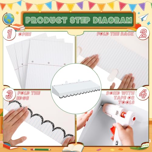 Image of Boao 4 Pcs 3D Cardboard Classroom Awning Back to School Notebook Awning