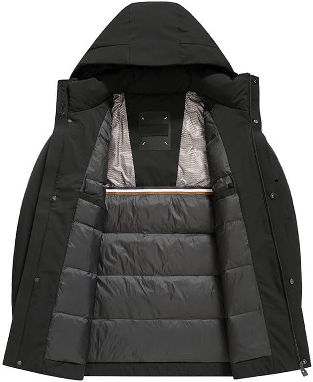 Mens Hooded Down Jacket Winter Casual Outdoor Sport Versatile Workwear Puffer Jackets Coat