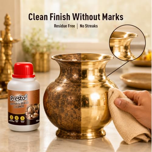 Image of Amazon Brand - Presto! Copper & Brass Cleaner Gel | 100 Ml x Pack of 2 | For Fixtures, Utensils, Artifacts & Jewellery