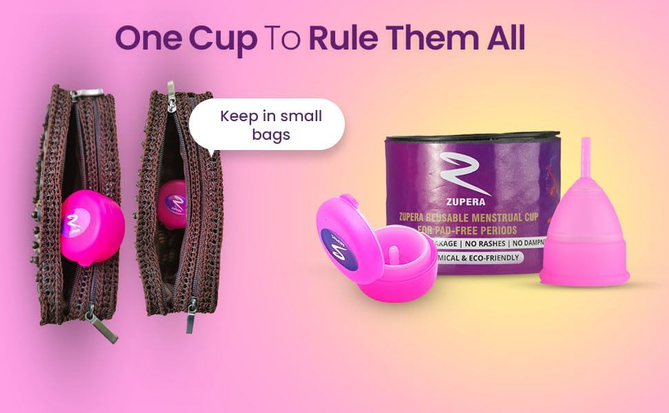 Image of Reusable, Collapsible & Foldable Silicone Menstrual Cup For Women|Fda Approved|Easy To Carry In Purse|For Pad-Free Period|No Leakage|No Rashes|No Dampness (Large - Pink)