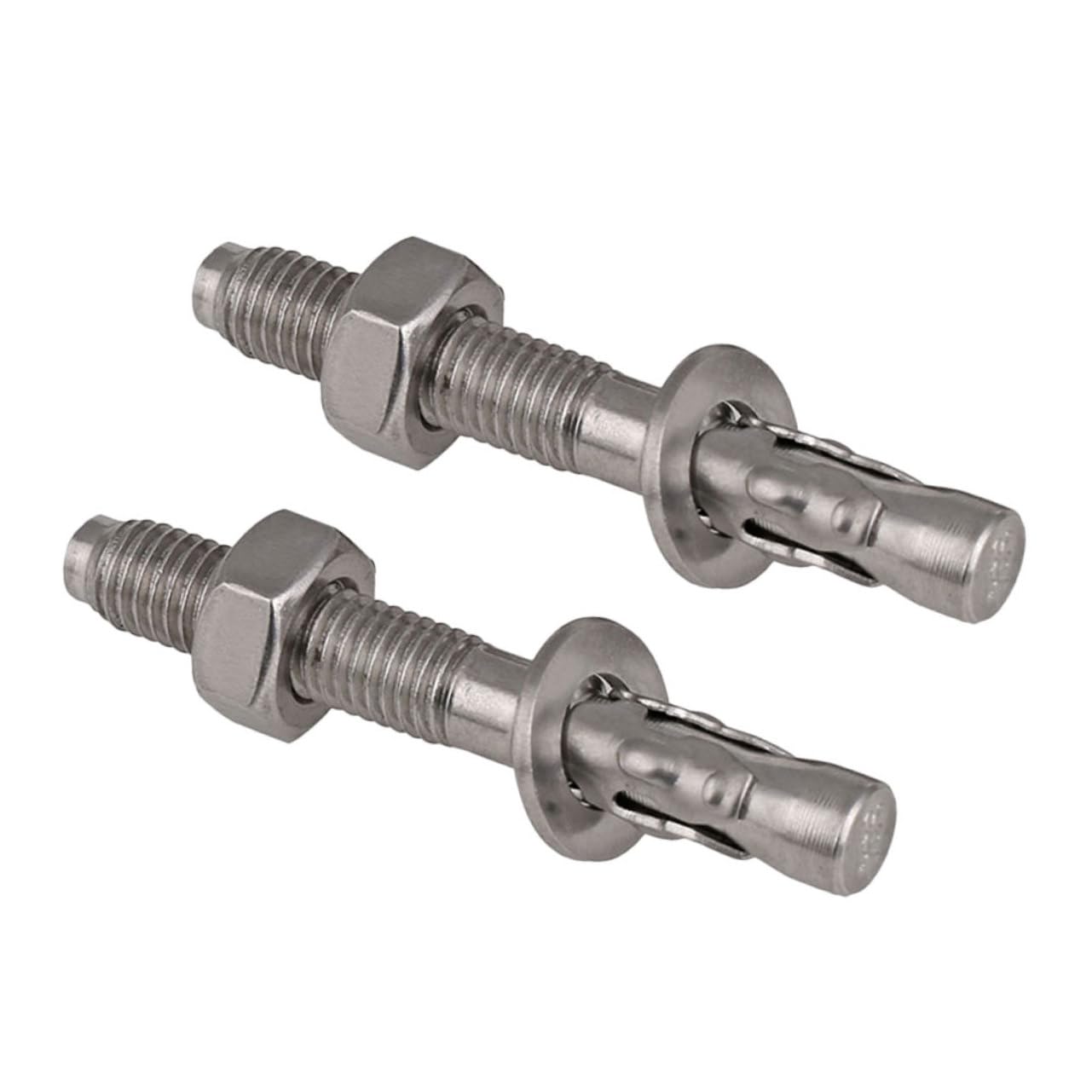 STOBAZA 2pcs Stainless Steel Concrete Expansion Screw Wedge Anchors Heavy Duty Fasteners for Wall