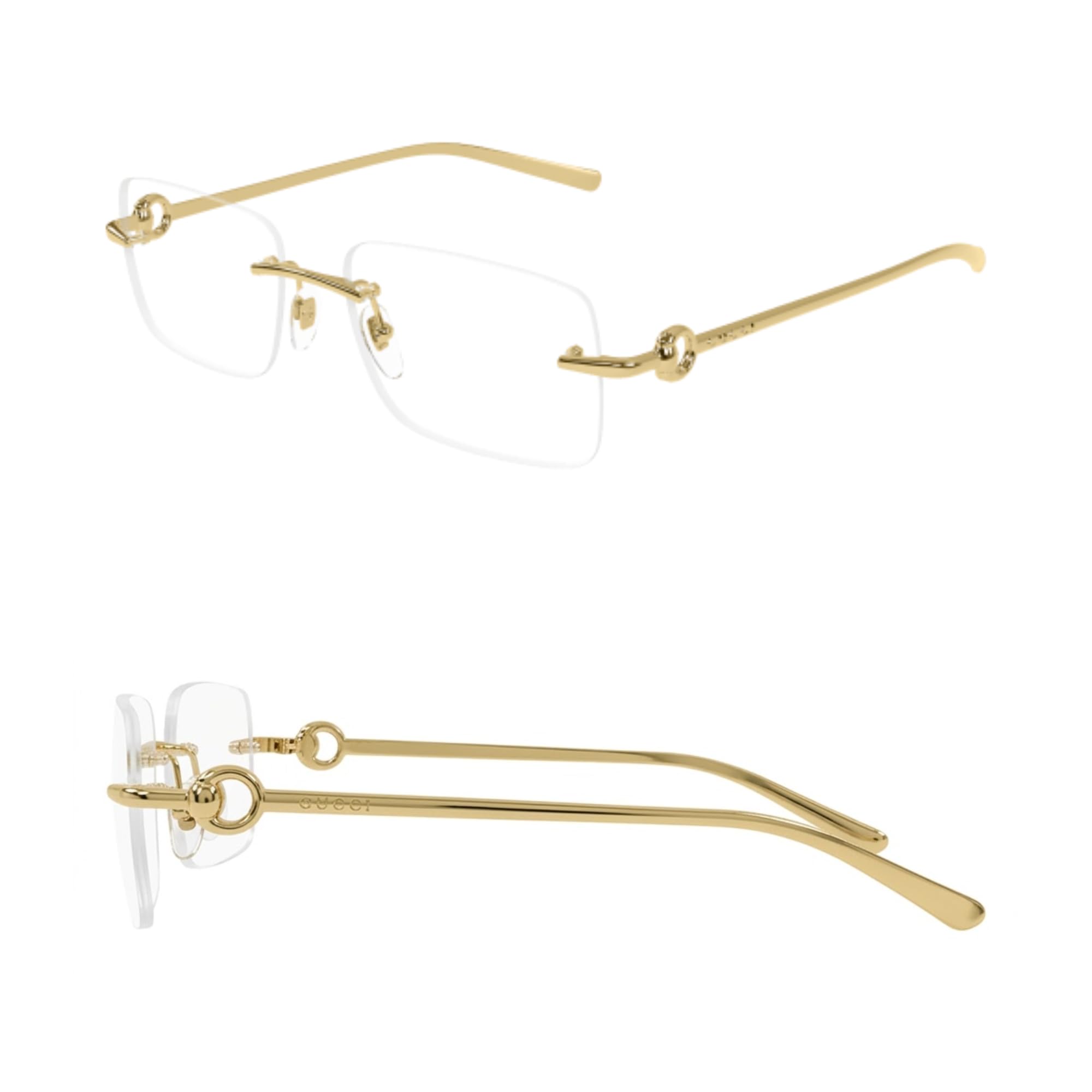 GG1703O Metal Rimless Rectangular Shape Lettering Logo Eyeglasses with Luxury Eyewear Kit