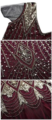 Image of Women Evening Dress 1920s Flapper Cocktail Mermaid Plus Size Formal Gown with Long Gloves