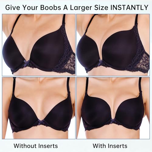 Image of Nimiah Bra Inserts Breast Enhancers - 2 Pairs Push up Swimsuit Pads Add Cups Size Instantly Fits AB, C, D Cup