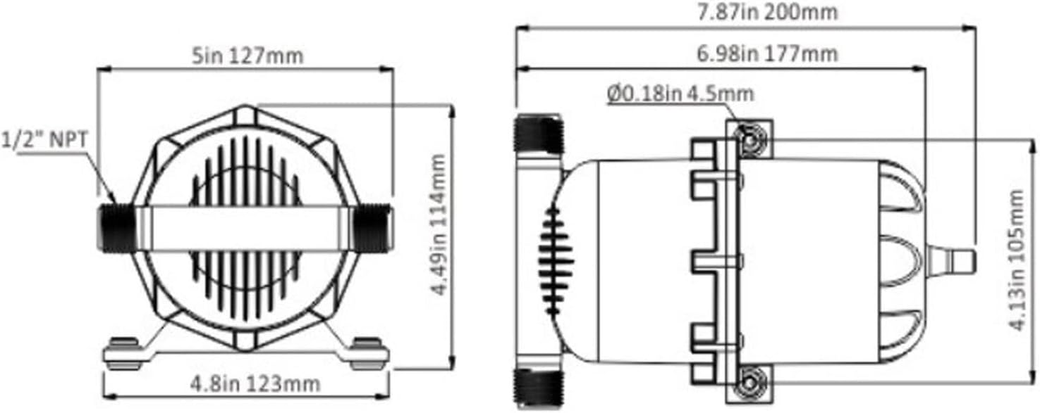 Mini Pressure Tank with Clamps Pre Pressurized Accumulator Tank for RV Boat Trailer Maximum 125PSI