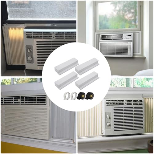 Schaumstoffblock für Klimaanlagen- 24, 9 x 8, 4 x 4, 6 cm, isolierte Winter- Sommer- Seitenwand | AC- Schaumplatten- Fensterdichtung | Für Zuhause, Wohnheim, Büro, Apartment, Schlafzimmer, W-7