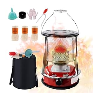 MONDEX Kerosene Heaters for Indoor Use, Kerosene Stove Heater, Non Electric Heaters with 3 Wicks, Complete Accessories, Light and Convenient, Suitable for Indoor and Outdoor,Rood