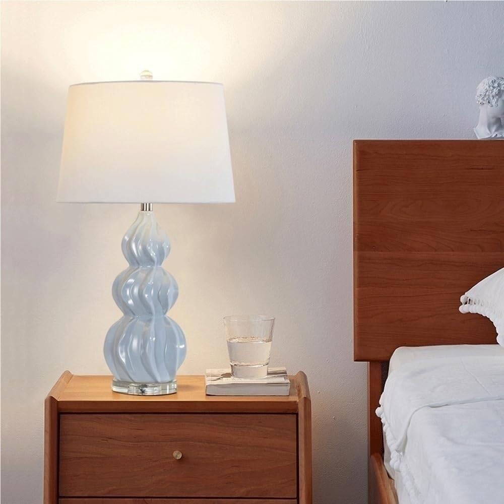 Lampada da Tavolo Ceramica Moderna Forma Zucca Creativa Lampada Comodino