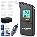 Autokraft Tools - Ethylotest Electronique homologué - Marteau Brise-vitre/Coupe-Ceinture Offert - étui de Rangement, 10 Embouts de Rechange