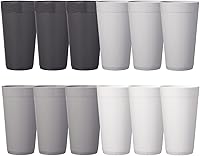 US Acrylic Newport 20oz Grey Stone Stackable Tumblers Set of 12 - Unbreakable, BPA-Free, Made in USA, Dishwasher Safe
