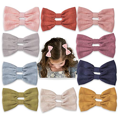10 Pairs Baby Girl Hair Clips with Bow Hair Accessories for Toddler Girls Kids Children