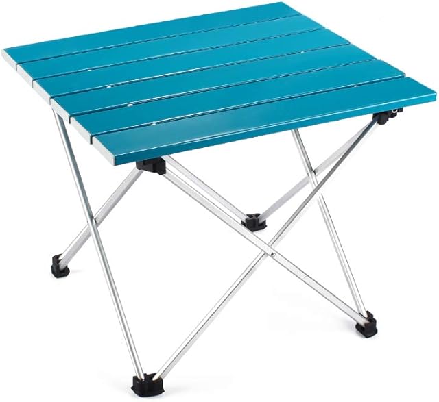 Outry Aluminum Folding Camping Table, Portable Collapsible Light Weight Table for Picnic, Camp, Beach, Fishing, BBQ