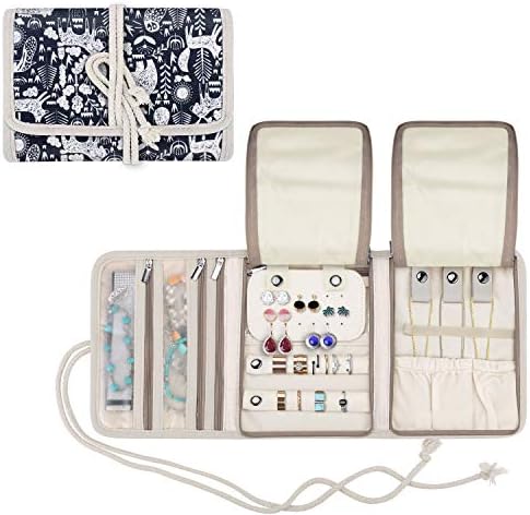 Teamoy Travel Jewelry Roll, Jewelry Storage Bag Organizer for Necklaces, Earrings, Bracelets, Rings, Brooches and More, Compact and Easy to Carry, Animal World