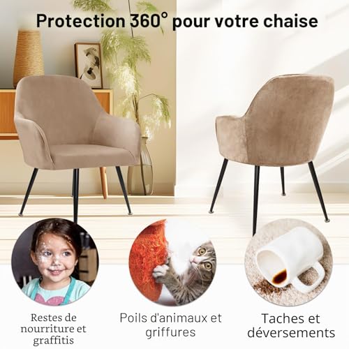 Housses de chaise en velours extensible au design chic et doux