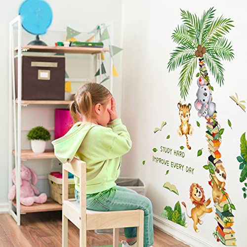 Jungle Animals Tree Wall Decals For Girls Bedroom - Monkey Lion Koala Tiger Children Diy Wall Art Stickers For Classroom, Nursery, Playroom - Removable Peel And Stick Decor #TOP4