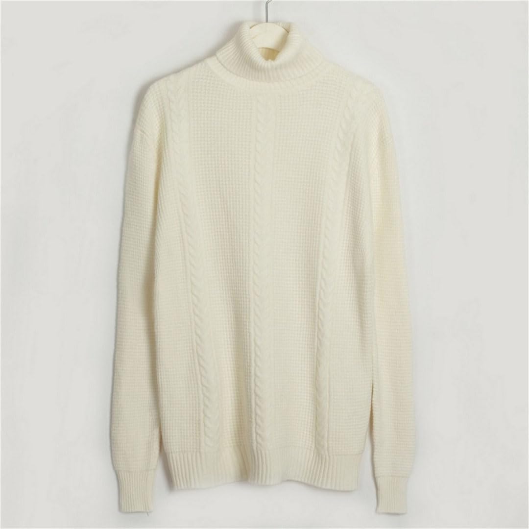 Maglione da donna a collo alto, a maniche lunghe, sottile, intrecciato, per autunno e inverno, casual, lavorato a maglia