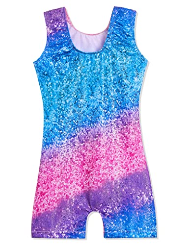 Image of Domusgo Toddler Leotard Gymnastics Long Sleeve, Sparkly Tumbling Dance Leotards for Baby Girls Kids Teens 2-14 Years