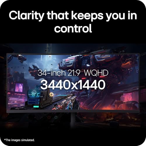 LG UltraGear G6 Gaming Monitor 34G630A-B, Curved UWQHD 1440p VA, 34 inch, 240Hz, 1ms GtG, HDR400, FreeSync Premium, Speakers, HDMI2.1, DP, USB-C, Black - Image 4