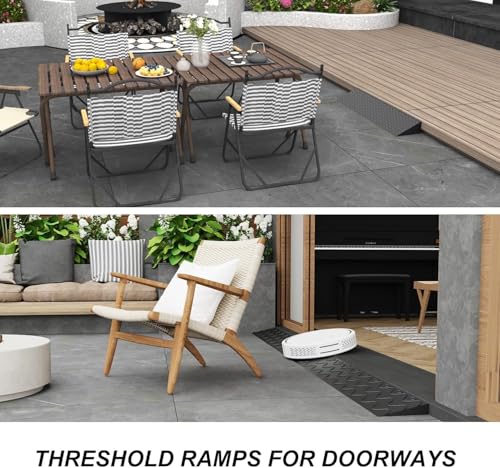 Rampa para silla de ruedas de plástico negro para umbral de casa 4