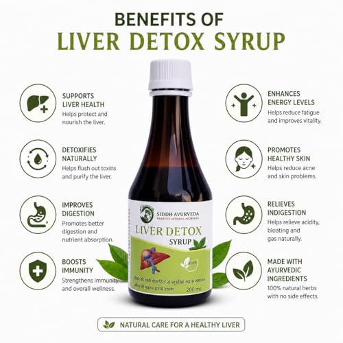 Image of Liver Detox Syrup 200ml - Herbal Liver Cleanse, Supports Detoxification, Improves Digestion, Protects Liver Function & Boosts Metabolism | Natural Ayurvedic Liver Tonic (Liver Detox Syrup)