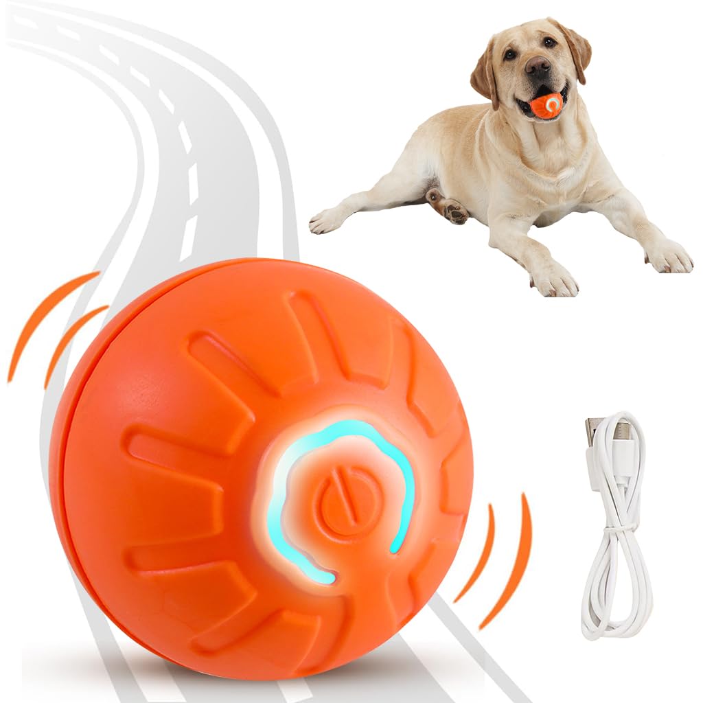 Qpets® Dog Ball, Dog Chew Toys, Rubber Toys for Dogs, Cool Lighting & Auto Bounce Interactive Dog Toys Ideal for Indoor and Outdoor (Small, with USB Cable) (B0D87HKW6M) Amazon Price History, Amazon Price Tracker