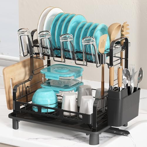 BOOSINY 2-Tier Dish Drying Rack