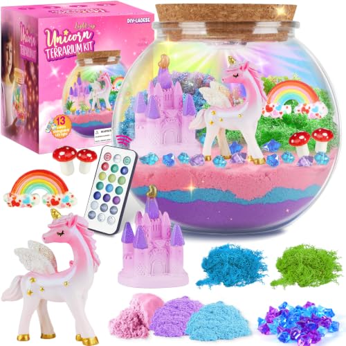 Einhorn Terrarium Set Kinder，Geburtstagsgeschenk Mädchen 4-12 Jahre – Ansicht 1