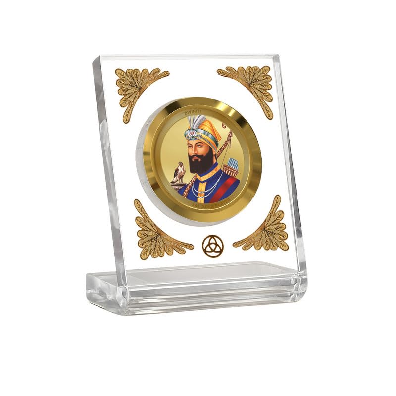 Image of DIVINITI 24K Gold Plated Religious Car Dashboard Frame | Premium God Idol Frame for Car, Home Mandir & Office Table | Spiritual Gift, Decorative Showpiece