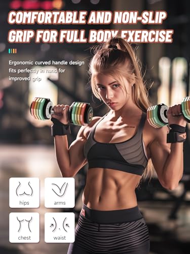 Adjustable-Dumbbells-Set-125LB225LB-Pair-1-Sec-Fast-Adjustable-5-Weights-by-Turning-Handle-Premium-Comfort-Non-slip-Metal-Dumbbells-with-Tray-Compact-Size-for-Full-Body-Home-Workout