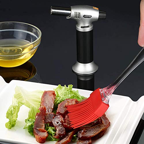 Flintronic Flambierbrenner Küchenbrenner, Butan Gasbrenner mit 2 Silikonbürsten, Lötbrenner Sicherheitsschloss… – Bild 8