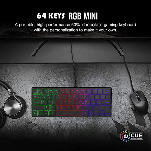 Clavier de jeu 64 touches USB mini format filaire pour libérer de l'espace sur le bureau - 3
