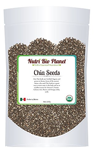 100% Certified Organic Chia Seeds: Raw & Non-GMO, 8oz