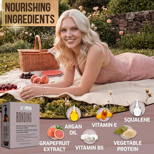 Image of Bonding Repair Shampoo and Conditioner Set - Sulfate Free, Frizz Control for Dry, Damaged Hair - Bond Hydrating Salon Formula - Deep Conditioning Care for Women and Men - 16 Fl Oz (Set of 2)