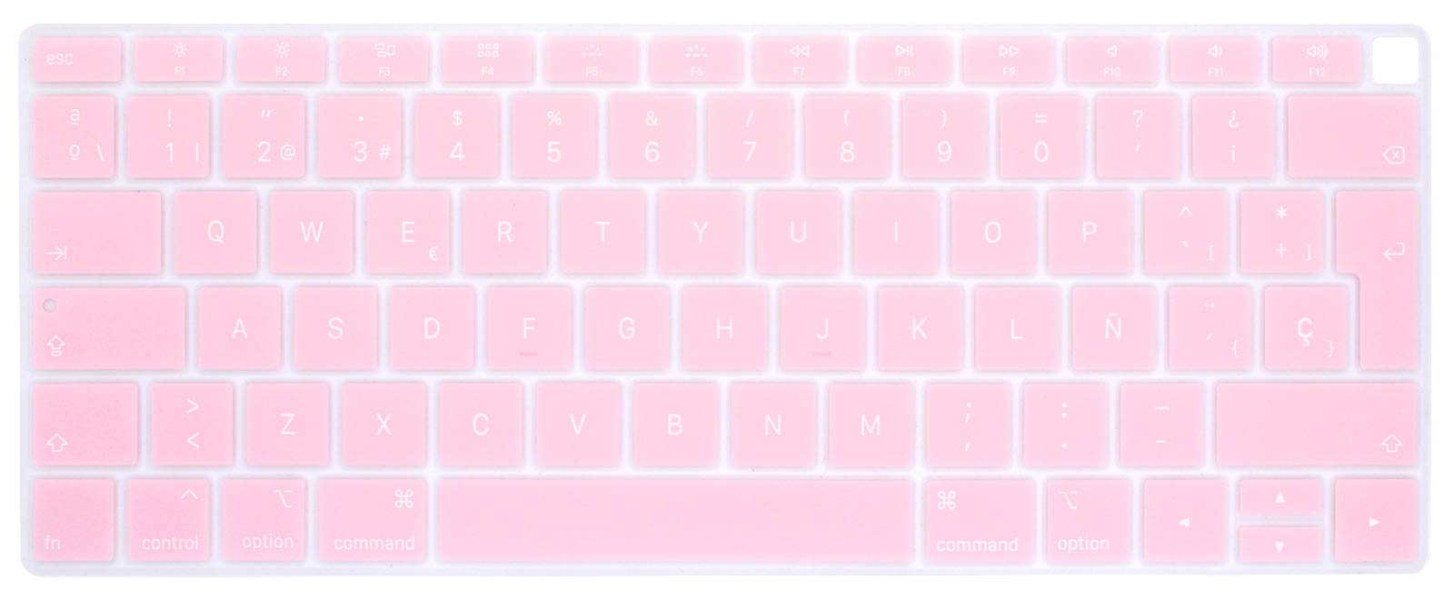 Funda para teclado ESP española compatible con MacBook Air 2018 (versión A1932 de 13,3 pulgadas con pantalla Retina y Touch ID), color rosa