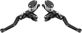 Acouto 7/8in Motorcycle Hydraulic Master Cylinder Clutch Lever 1 Pair 22mm Motorcycle Dual Hydraulic Brake Clutch Master Cylinder Reservoir Lever Aluminum Alloy Black