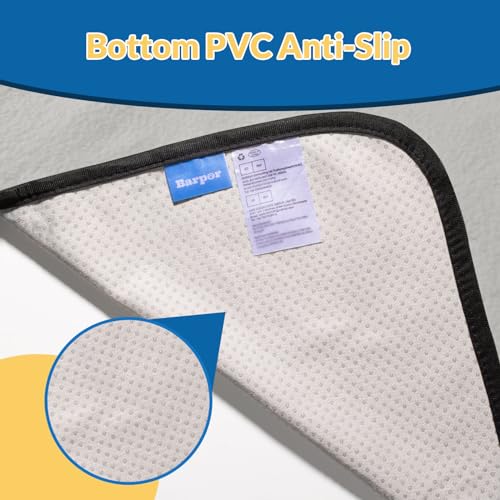 Image of Washable Pee Pad for Dogs 48 inch*66 inch Light Grey Thick Reusable Puppy Mat Strong Absorbing Leak-Proof Chew-Proof Non-Slip Dog Whelping Playpen Pad