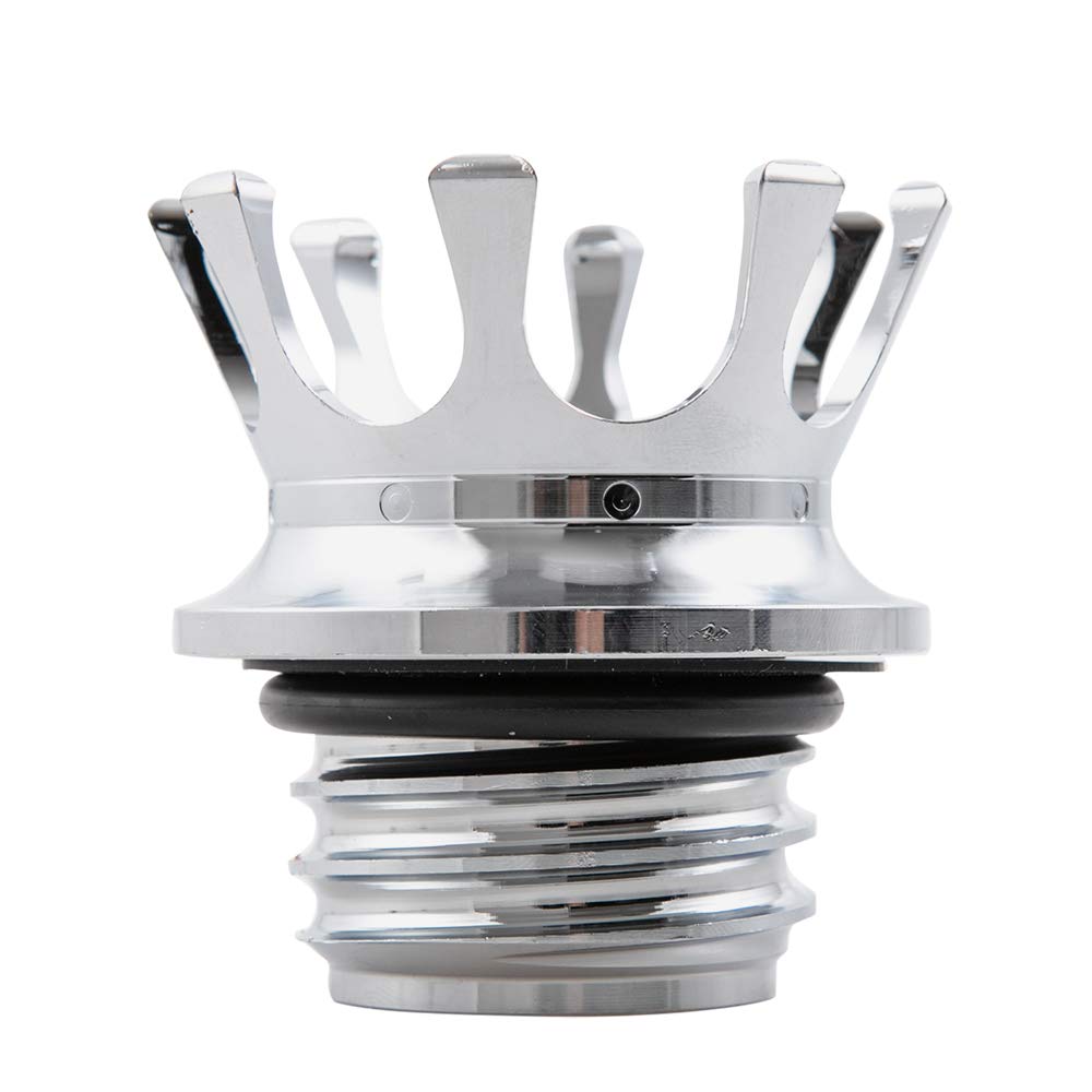 Tapa de tanque de combustible de motocicleta CNC con corona de aceite para Sportster XL1200 883 48 Softail Dyna FXD FLST Road King 1996-2021 Plata