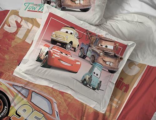 Image of Jay Franco Kids Comforter Set Includes Sheets and Pillow Covers - Soft and Cozy Bed Set for Stylish Room Decor, Official Licensed Bedding, Red - Cars, 7 Piece Queen