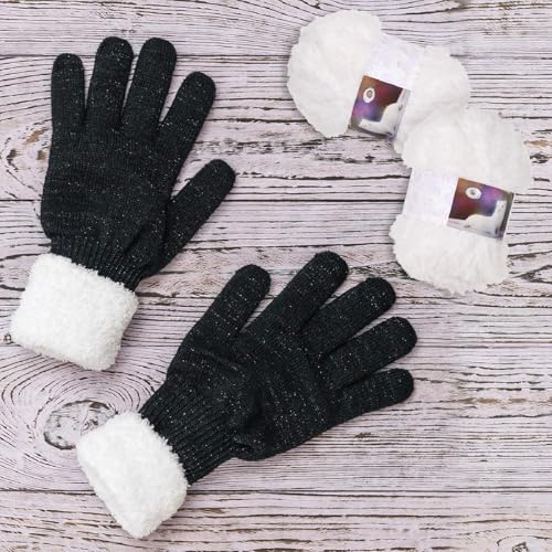Image of Nuanchu 2 Pcs Fuzzy Faux Fur Yarn for Crochet Knitting,White | Soft Fluffy Eyelash Texture, 50g 30m Each Ball, For Amigurumi Toys Scarves Hats, Bulk Yarn Crafts Projects Supplies