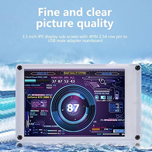 Image of Acogedor 3.5 Inch IPS USB Mini Screen, Computer Temp Monitor, PC CPU GPU RAM HDD Data Monitor, PC Sensor Panel Display, with Visual Theme Editor