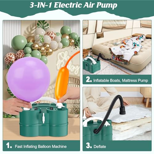 Image of IDAODAN Electric Balloon Pump, Portable Electric Balloon Blower Machine Inflator Air Pump for Party Decorations
