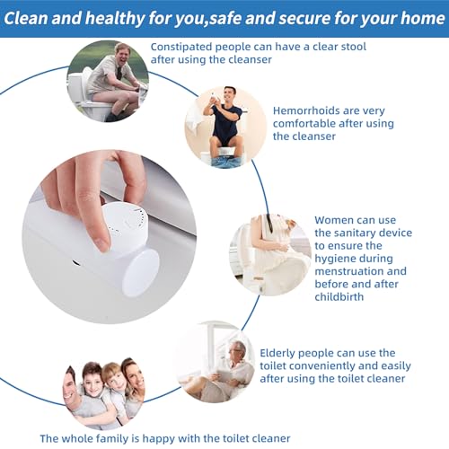 Bidet Einsatz für Toilette,Ultra Slim Nicht Elektrisch Bidet Aufsatz mit Warmwasser & Selbstreinigende Doppeldüse,Einstellbarer Wasserdruck,Front- und Heckreinigung,WC-Aufsatz, Po-Dusche,Taharet,Weiß