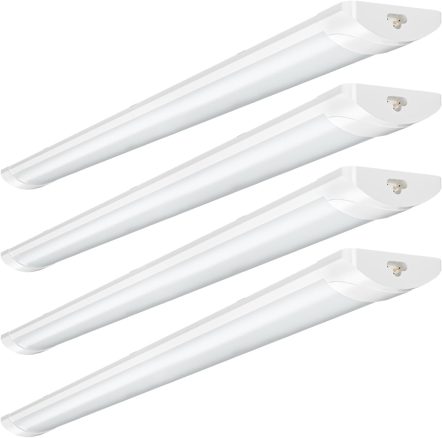 4 Pack 4FT 115cm LED Batten Light,6500K Daylight LED Tube Light,40W Linkable Fluorescent Lights,4000LM Super Bright Strip Lights,Hanging or Surface Mounted Ceiling Lighting for Office Garage Workshop