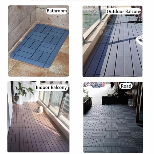 Baldosas entrelazadas terraza de instalacion facil multicolor varios tamaños 3