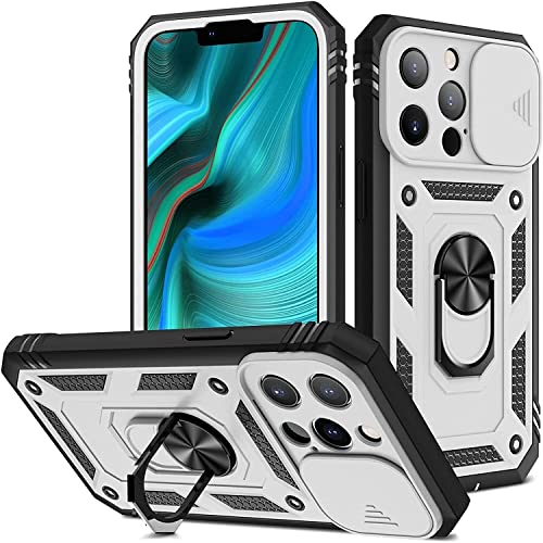 Coque iPhone 13 antichoc étui protection silicone blanc avec béquille