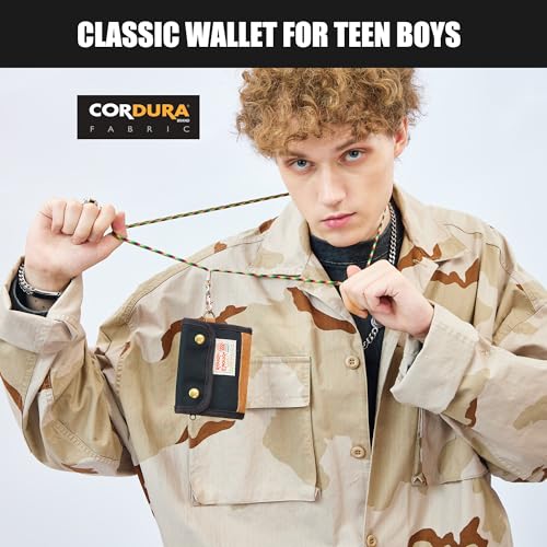 Rough Enough Boys Wallet for Teen Boys Men with Keychain Neck Lanyard in Classic Vintage Style2