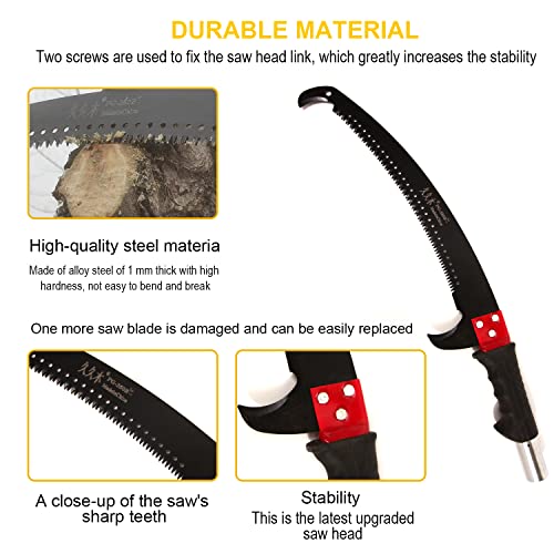 Image of 30 Feet Tree Pole Pruner, Durable Tree Trimmers Handle, Manual Branches Trimmer for Garden Tools Loppers Hand Pole Saws Extendable Height with Knives and Storage Pocket