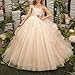 Tulle Flower Girl Dresses Princess Pageant Dress for Kids Wedding Prom Puffy Tulle Ball Gowns Girls First Communion Red, 11